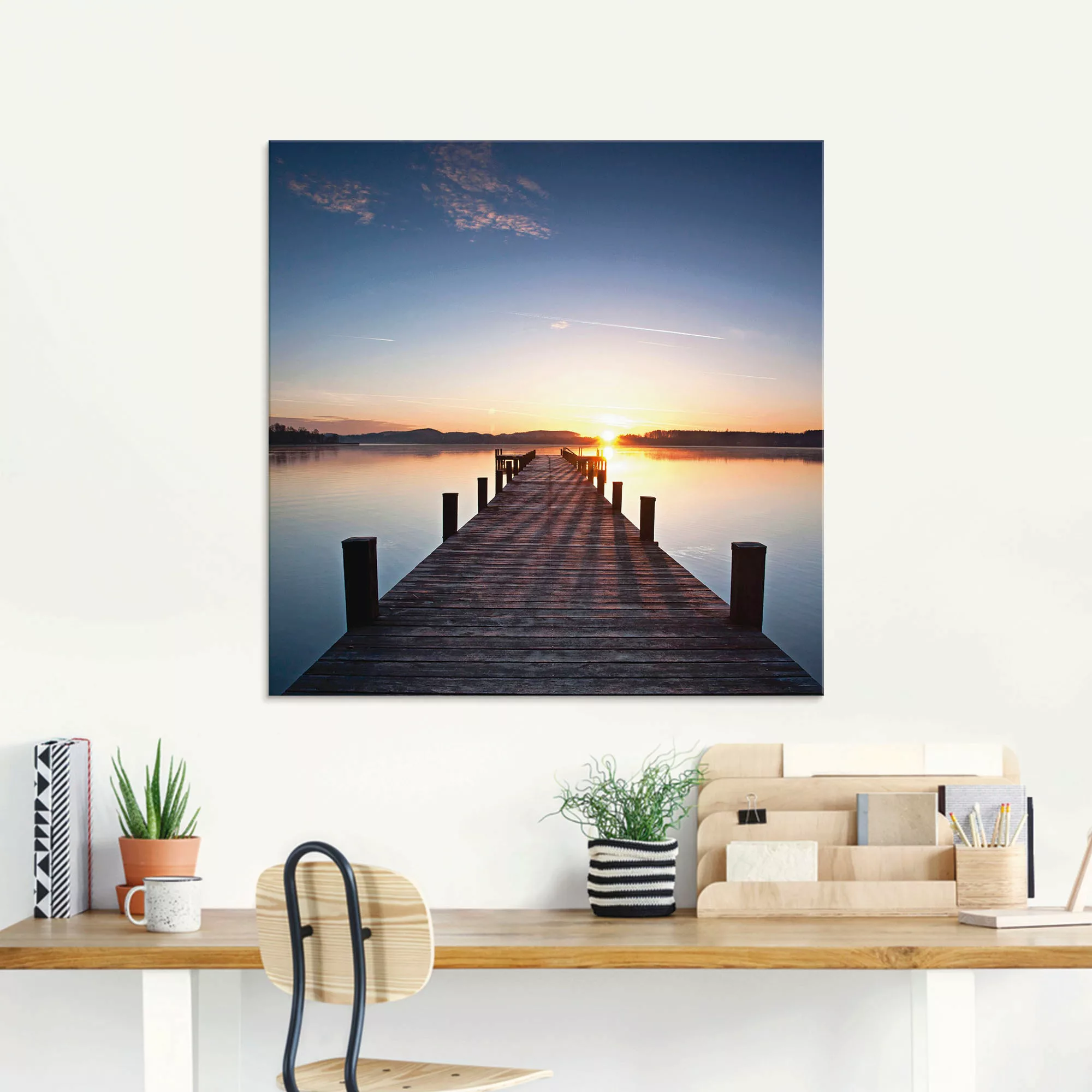 Artland Glasbild »Sonnenstrahlen - Sonnenuntergang«, Gewässer, (1 St.), in günstig online kaufen