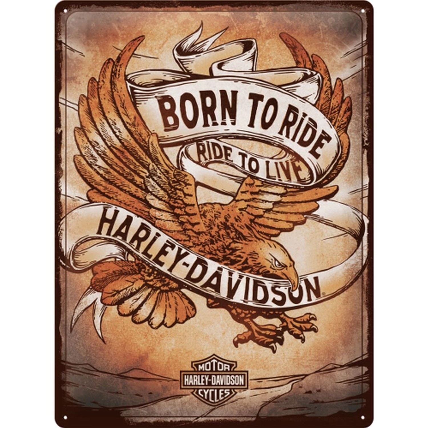 Nostalgic-Art Blechschild 30 x 40 cm - Harley-Davidson - Born to Ride Eagle günstig online kaufen