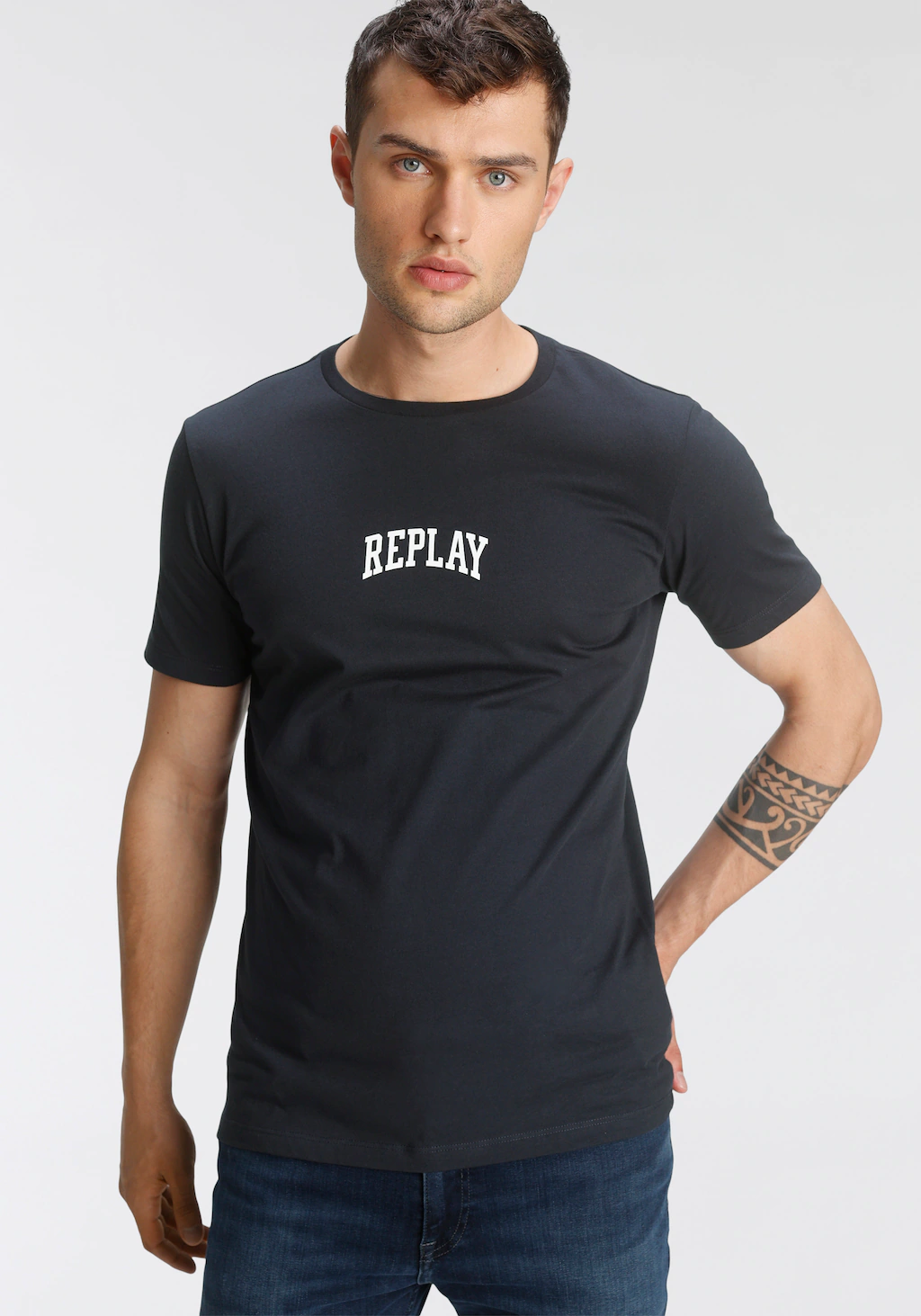 Replay T-Shirt, mit Markenprint günstig online kaufen