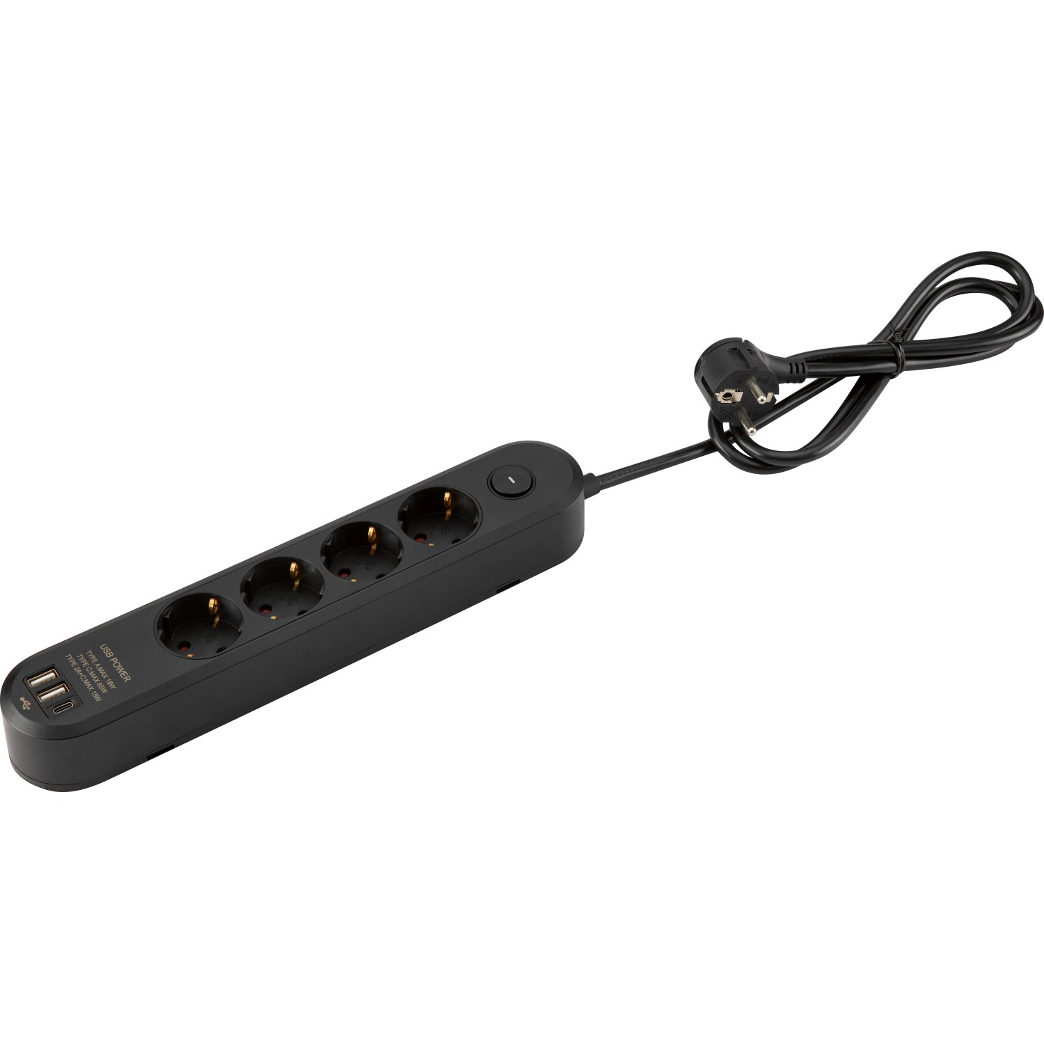 Steckdosenleiste 4-fach USB Ein-Aus-Schalter günstig online kaufen
