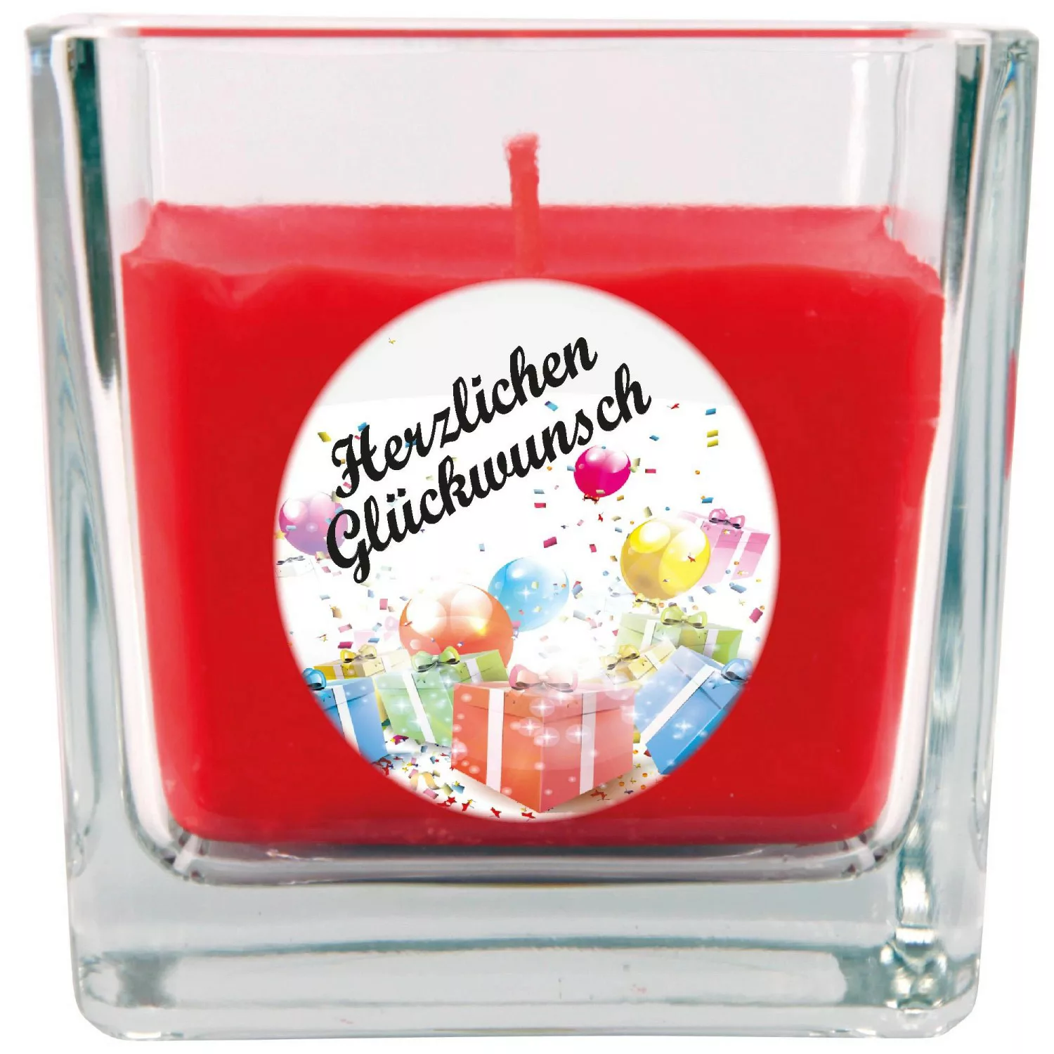 HS Candle Duftkerze & Glas Happy Birthday Viereck Rose Geschenke günstig online kaufen