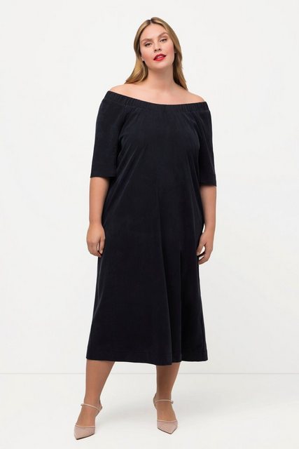 Ulla Popken Sommerkleid Midikleid A-Linie Carmen-Ausschnitt Halbarm Modal günstig online kaufen