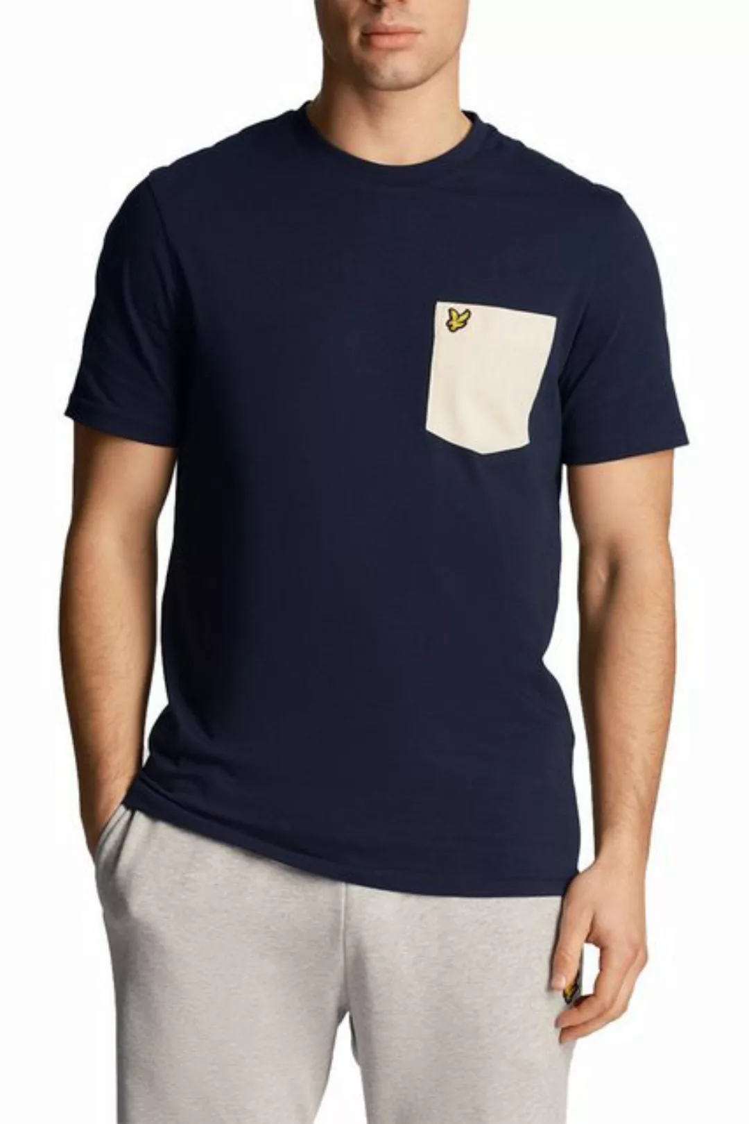 Lyle & Scott T-Shirt Basic Herren, 100% Baumwolle, Kontrast Brusttasche günstig online kaufen