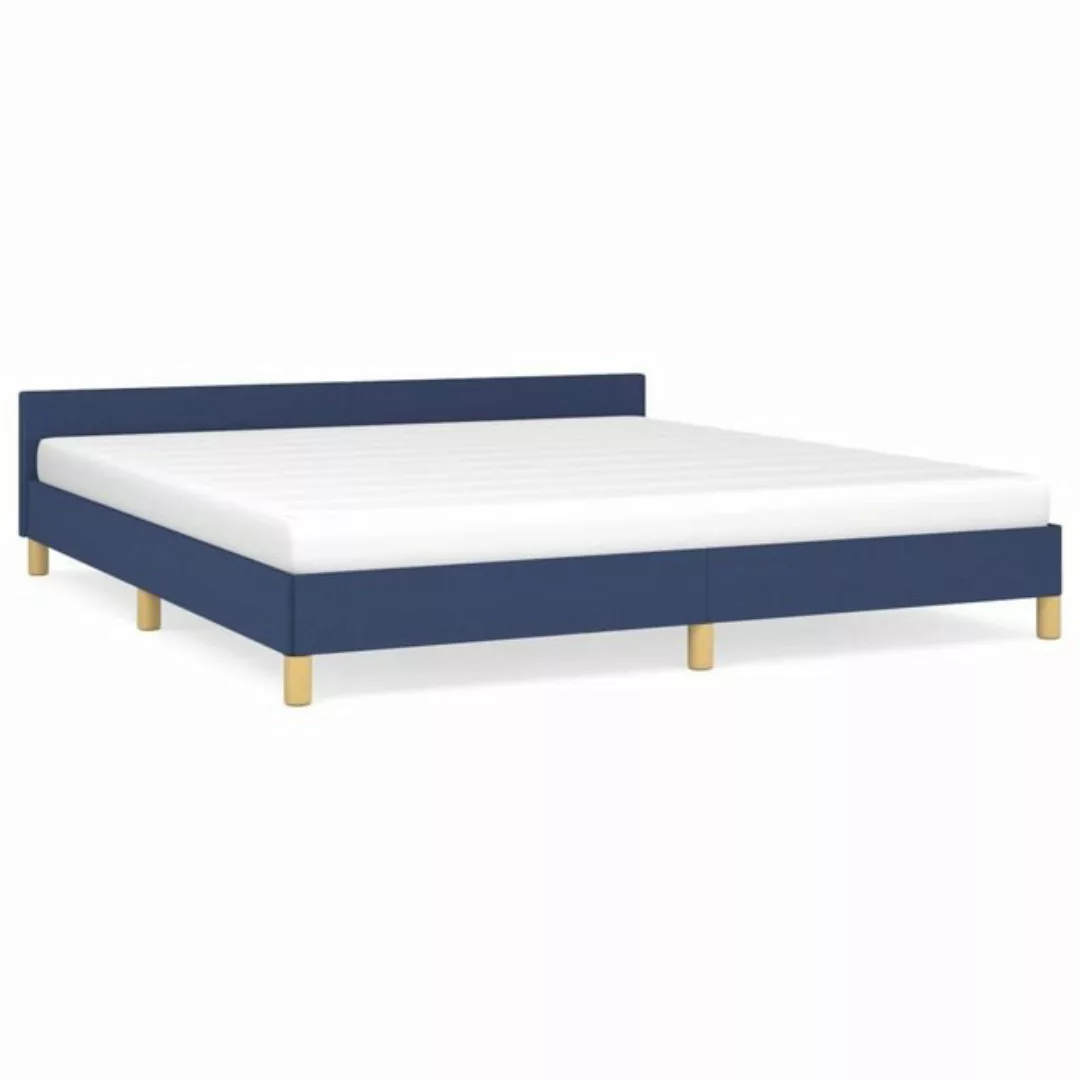 furnicato Bett Bettgestell mit Kopfteil Blau 160x200 cm Stoff günstig online kaufen