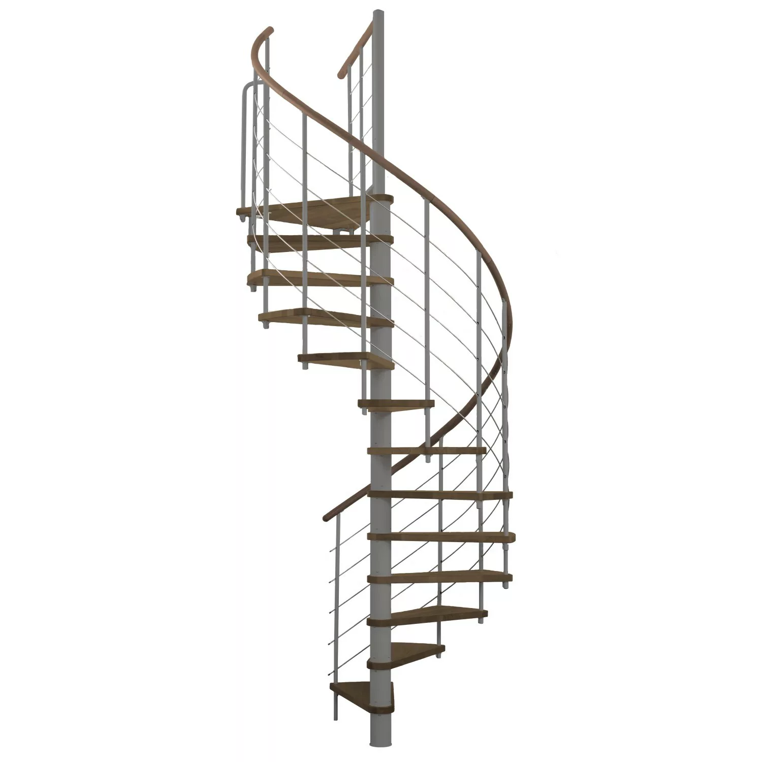 Minka Spindeltreppe Venezia Walnuss Grau Ø 120 cm Geschosshöhe bis 305,5 cm günstig online kaufen