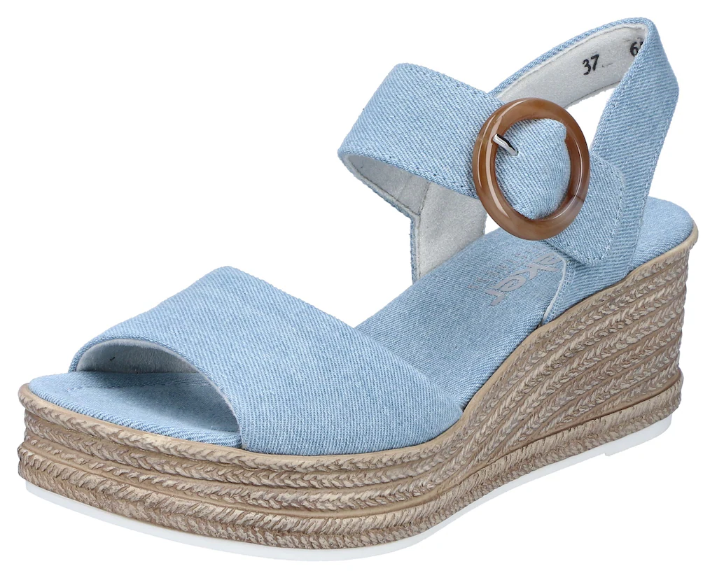 Rieker Keilsandalette, Sommerschuh, Plateausandale, Urlaubschuh mit Klettve günstig online kaufen