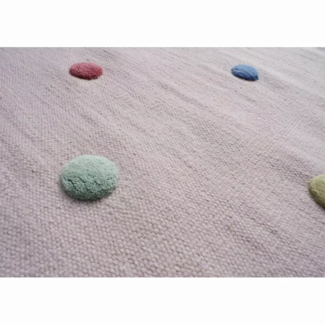 Schurwoll Teppich Happy Rugs Colordots + Gratis Anti-rutschunterlage günstig online kaufen