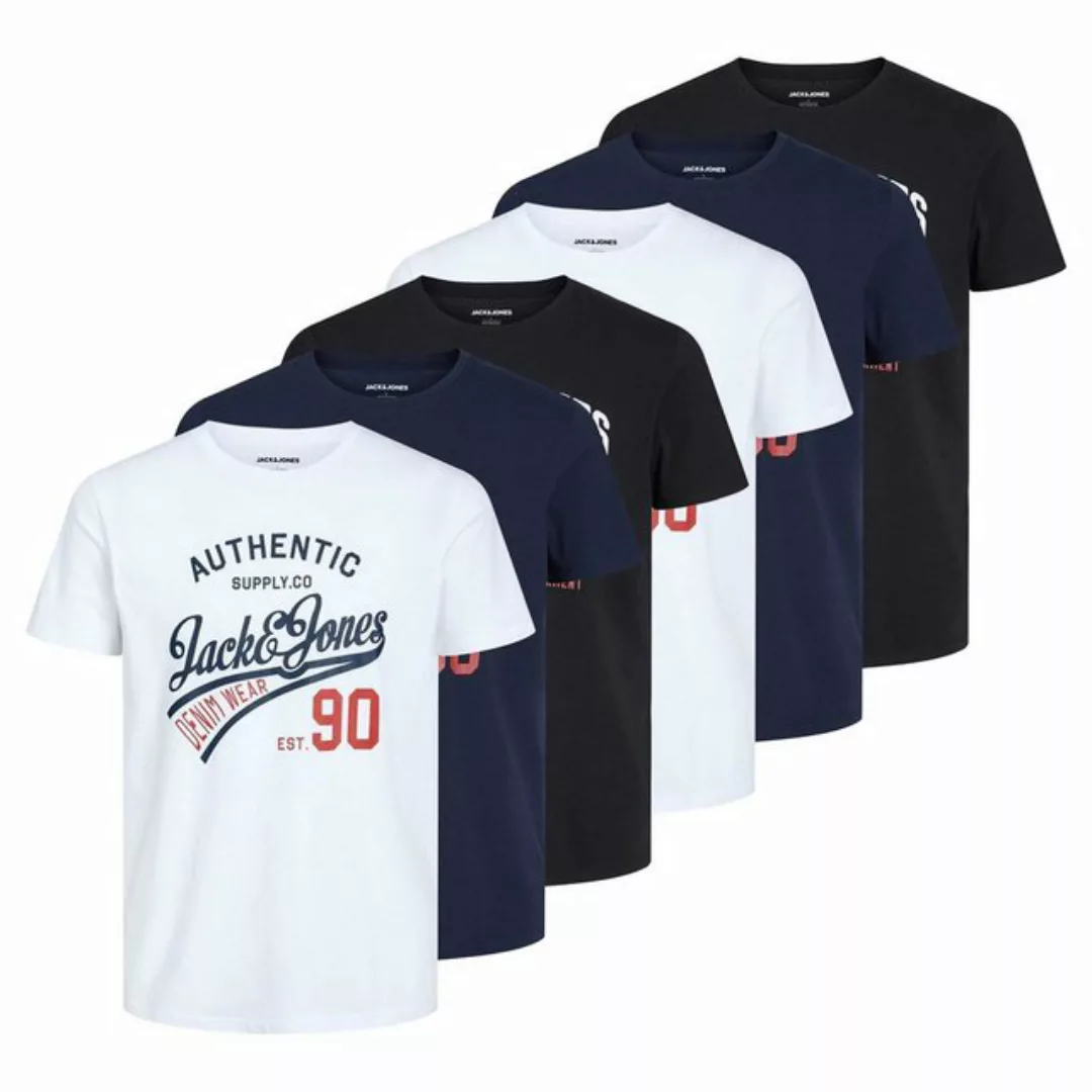 Jack & Jones T-Shirt "T-Shirt JJETHAN TEE CREW NECK 3PK 6er Pack" günstig online kaufen