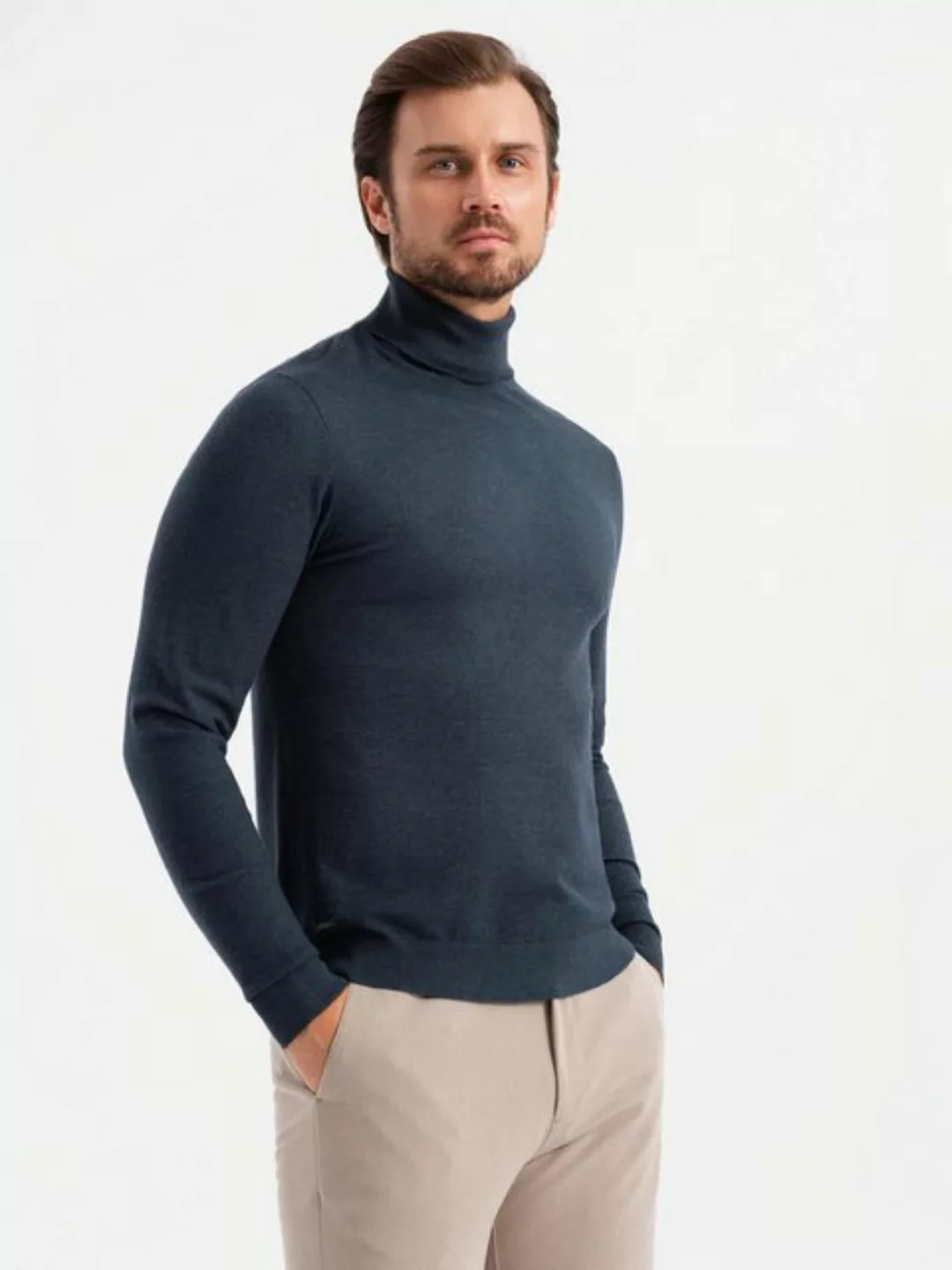 OMBRE Rollkragenpullover Herrenstrick-Rollkragenpullover mit Viskose günstig online kaufen