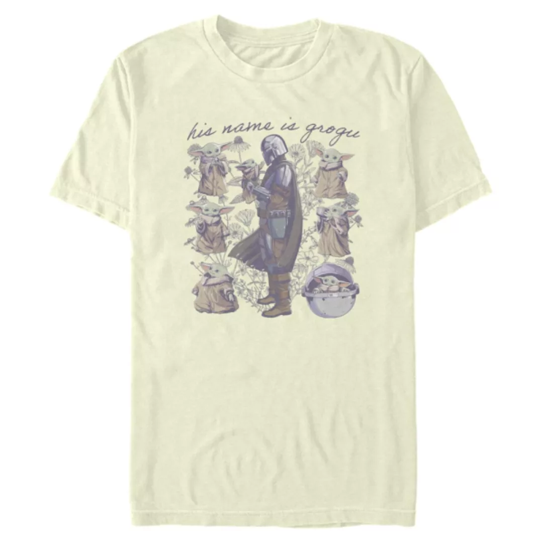 Star Wars - The Mandalorian - Mando & Child Grogu Floral - Männer T-Shirt günstig online kaufen