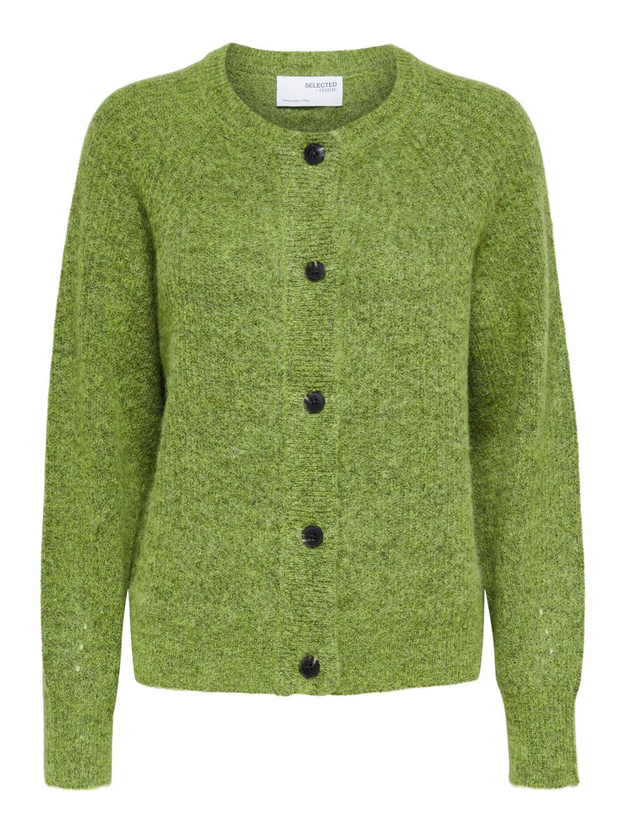 SELECTED Wollmix Strickjacke Damen Grün günstig online kaufen