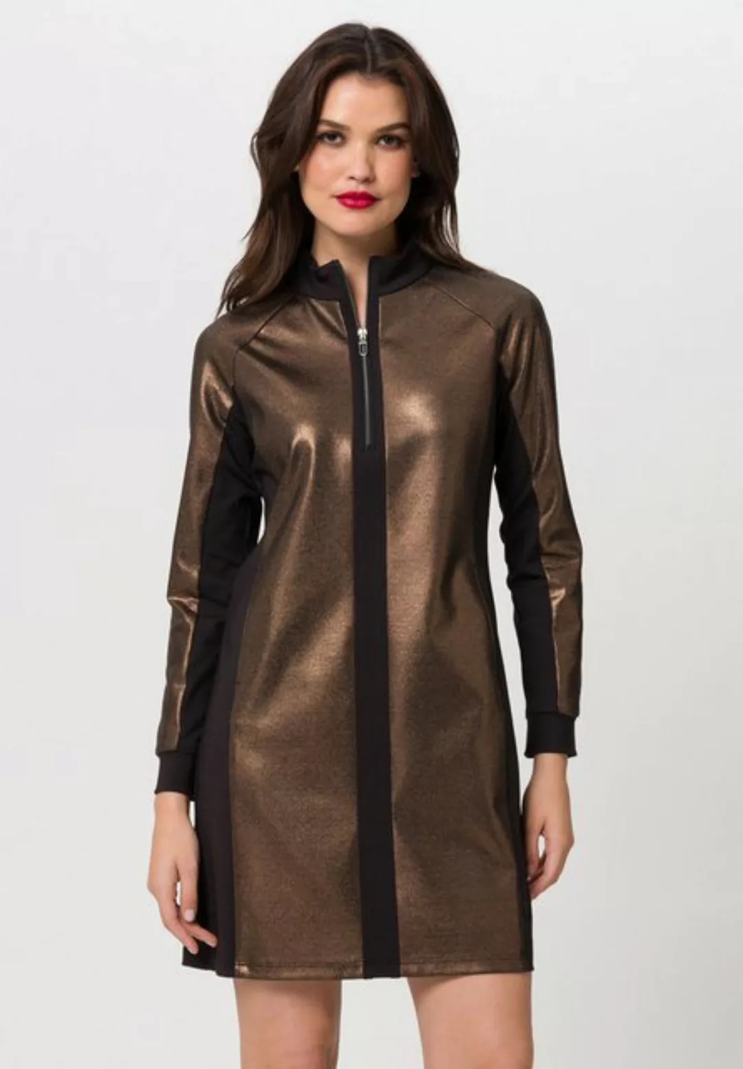 TUZZI Jerseykleid im Metallic-Look mit Zipper günstig online kaufen