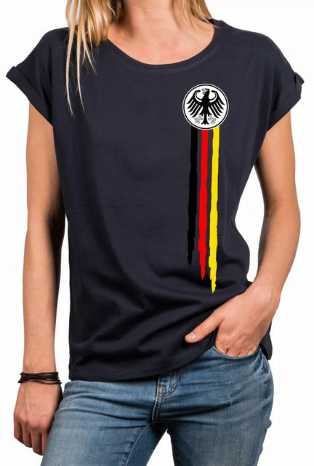 MAKAYA Print-Shirt Deutschland EM Trikot Damen Adler Flagge Fahne Fußball W günstig online kaufen