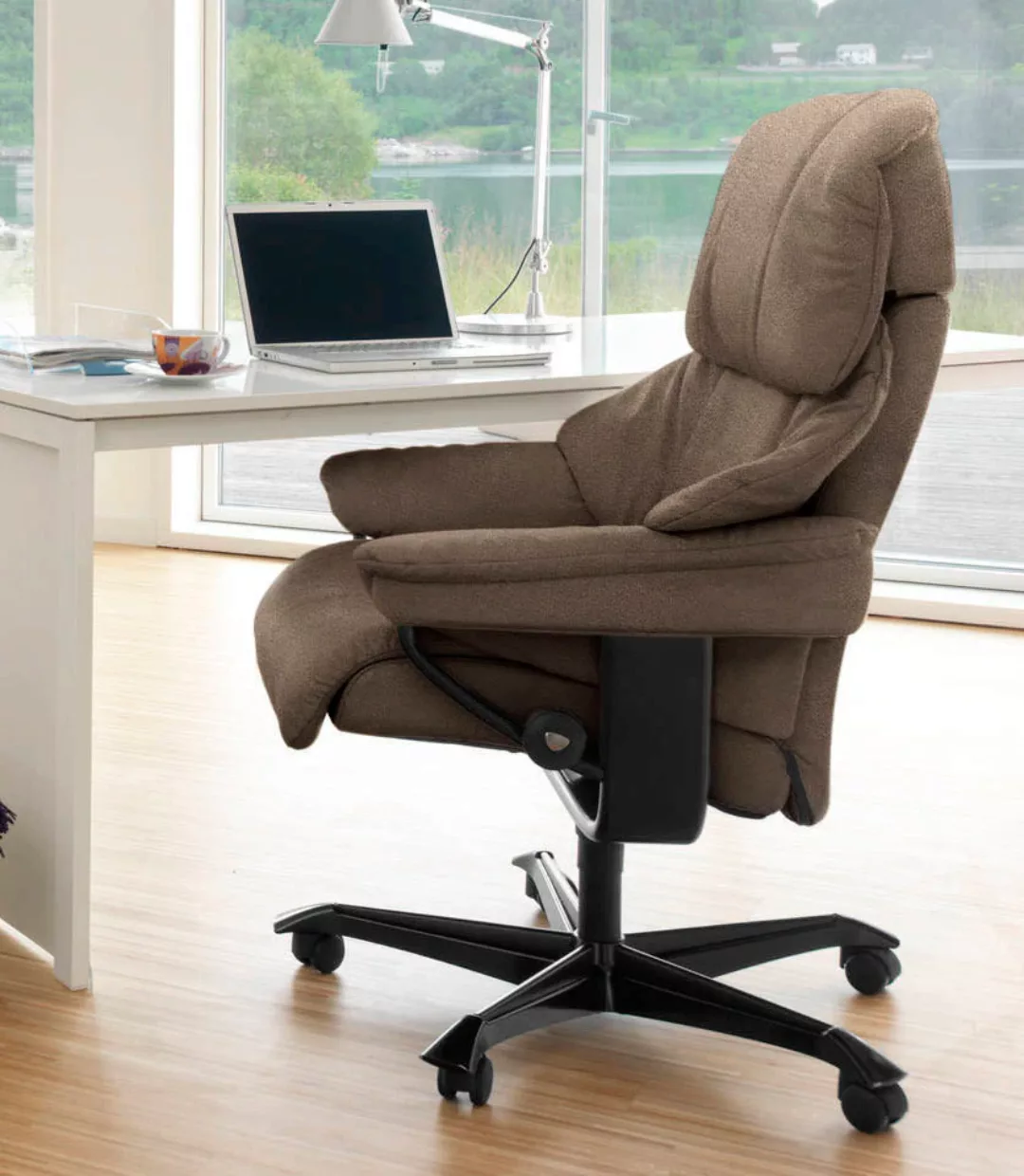 Stressless Relaxsessel "Reno", mit Home Office Base, Größe M, Gestell Schwa günstig online kaufen