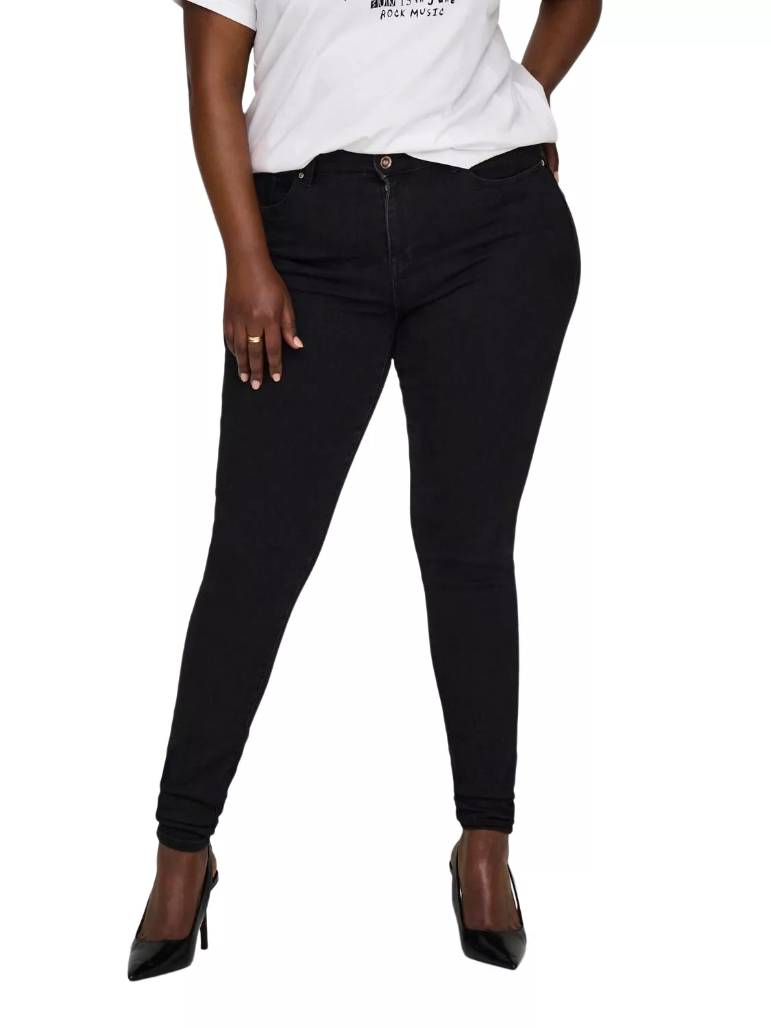 Carmakoma by Only Damen Jeans CARPOWER REA3659 - Skinny Fit - Schwarz - Bla günstig online kaufen