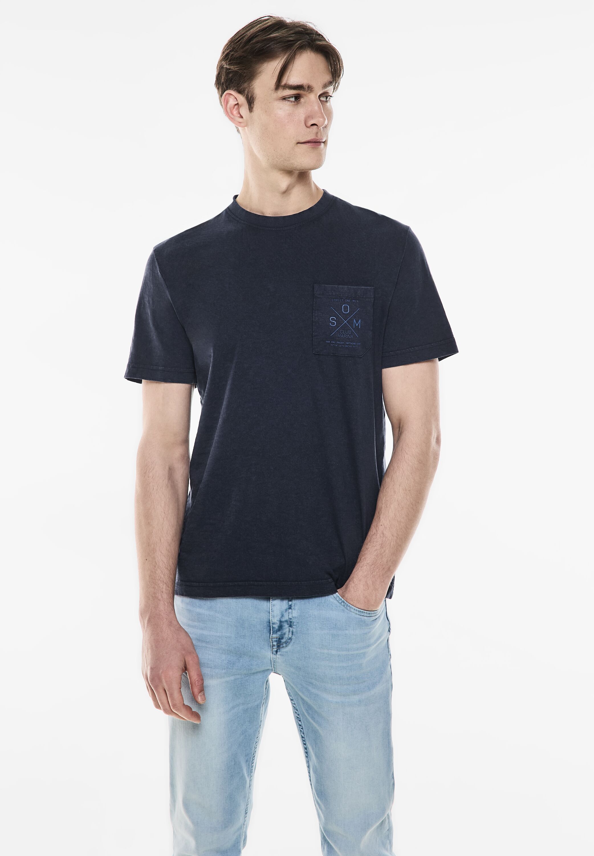 STREET ONE MEN T-Shirt, mit Brusttasche günstig online kaufen