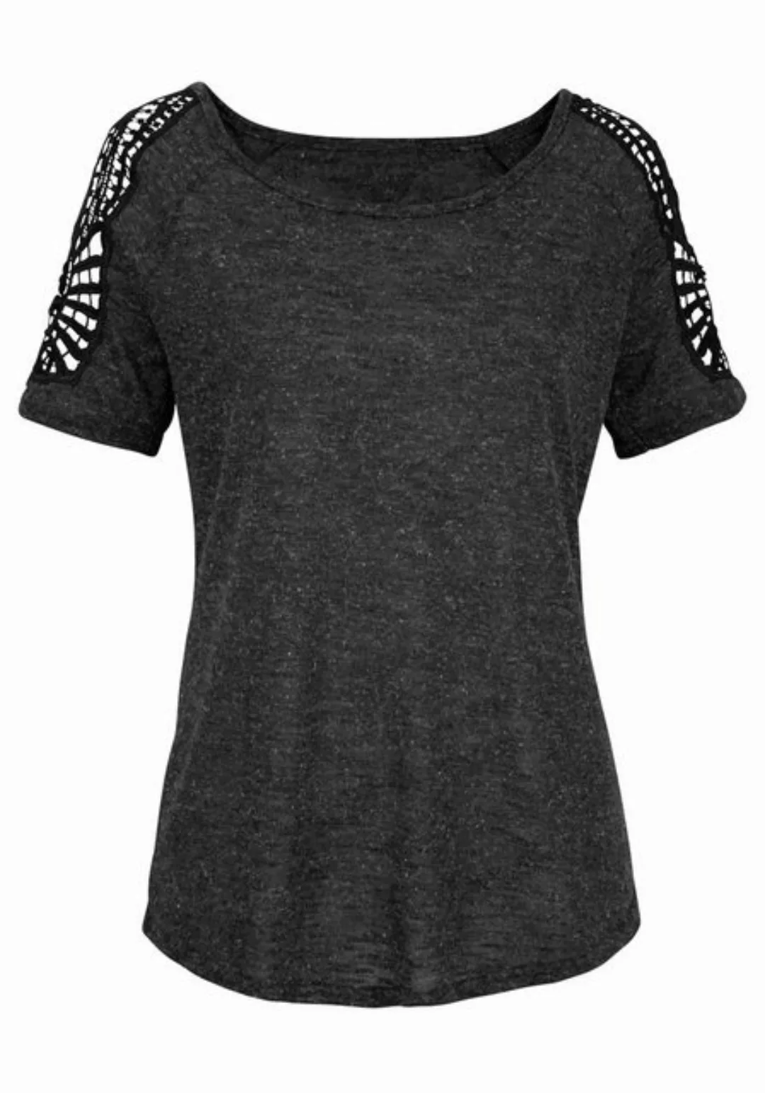 Vivance T-Shirt mit modischer Häkelspitze günstig online kaufen
