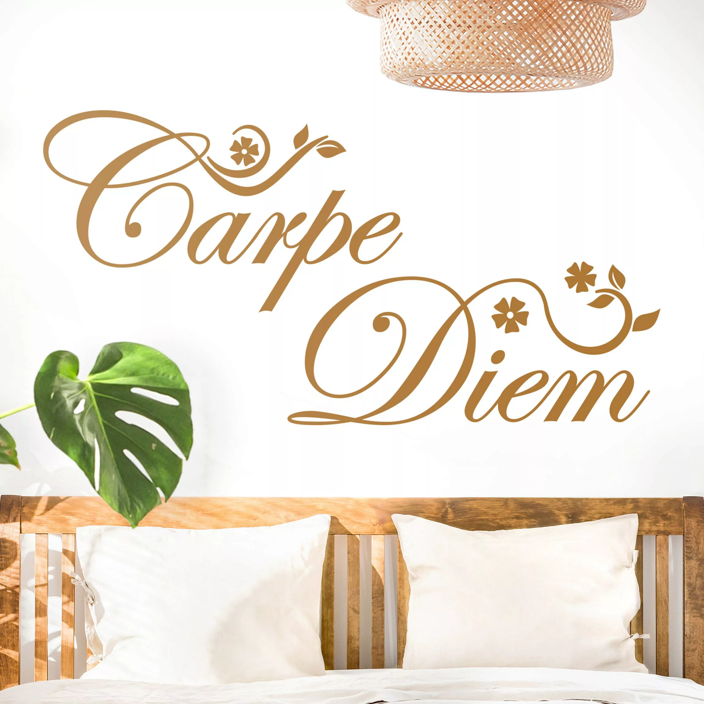 Wandtattoo Spruch Carpe Diem-Floral Floral günstig online kaufen