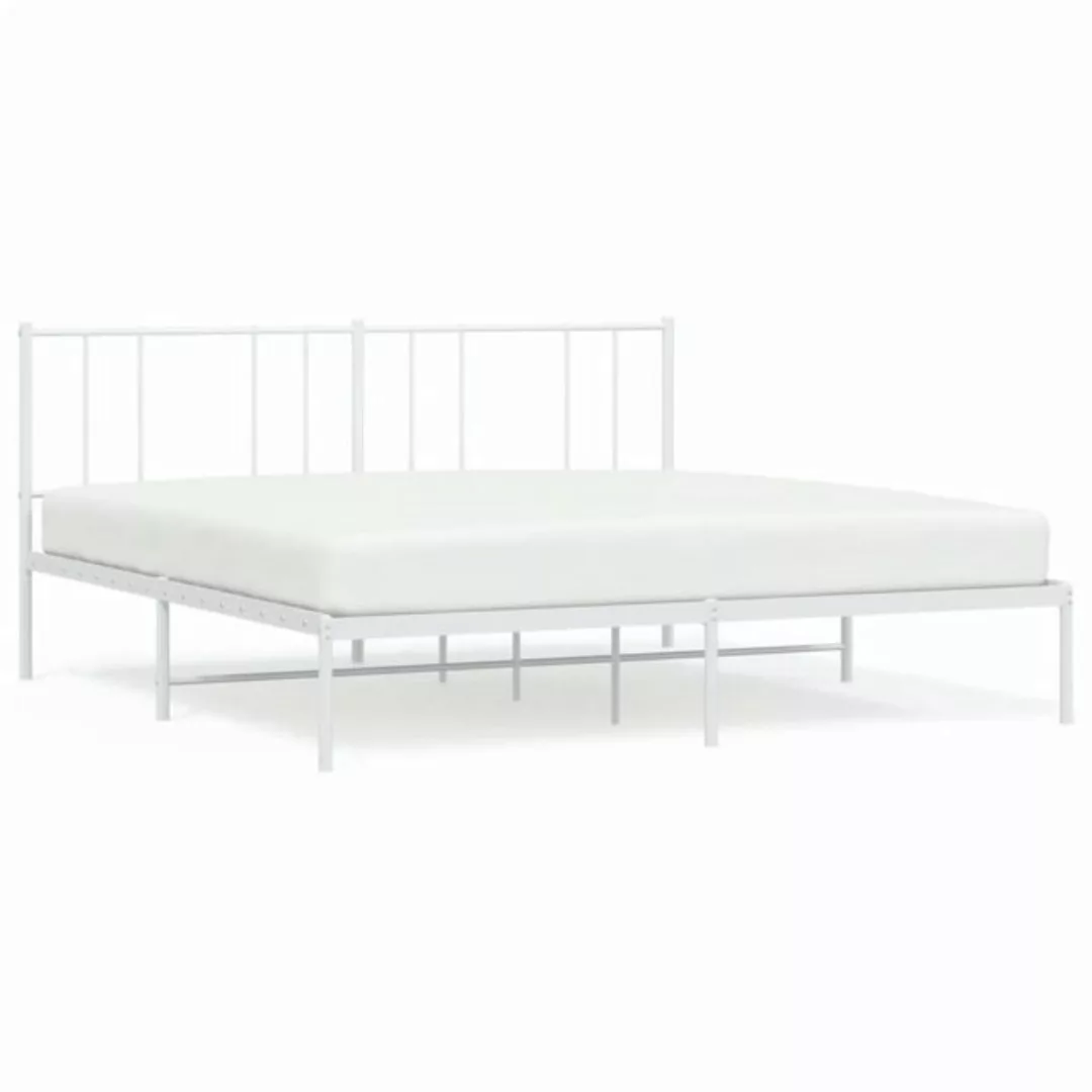 furnicato Bett Bettgestell mit Kopfteil Metall Weiß 183x213 cm günstig online kaufen