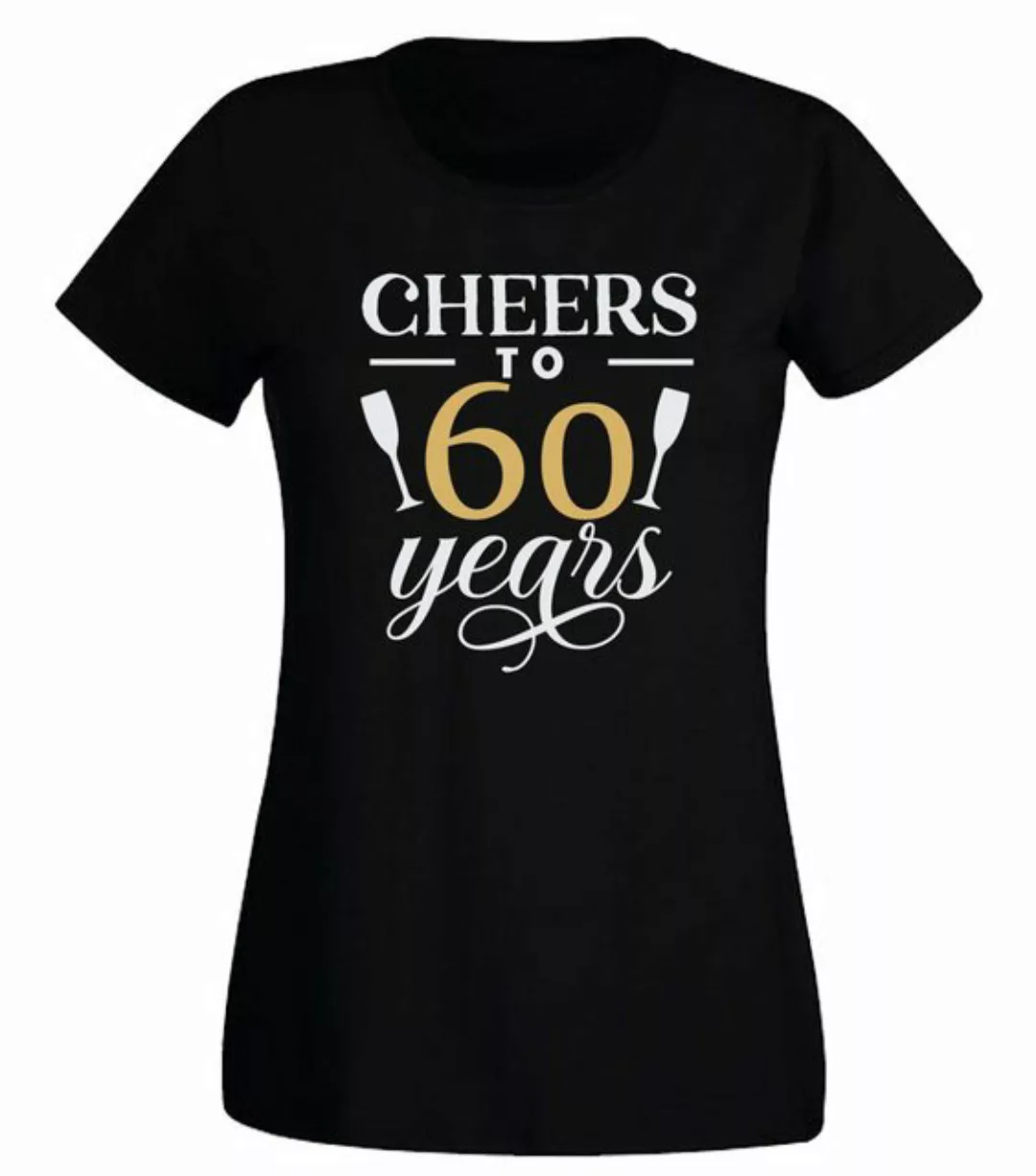 G-graphics T-Shirt Cheers to -60- years Slim-fit Damen T-Shirt mit Motiv zu günstig online kaufen