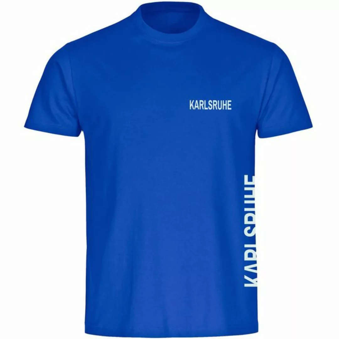 multifanshop T-Shirt Herren Karlsruhe - Brust & Seite - Männer günstig online kaufen