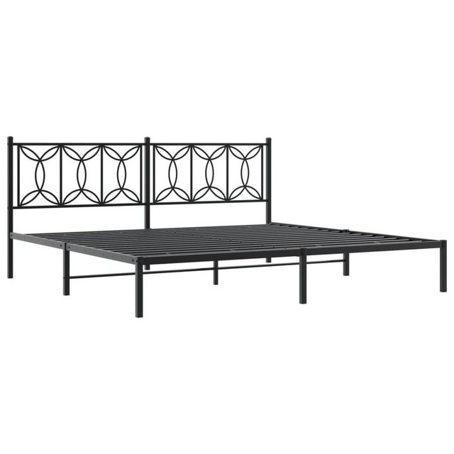 vidaXL Bett Bettgestell mit Kopfteil Metall Schwarz 200x200 cm günstig online kaufen