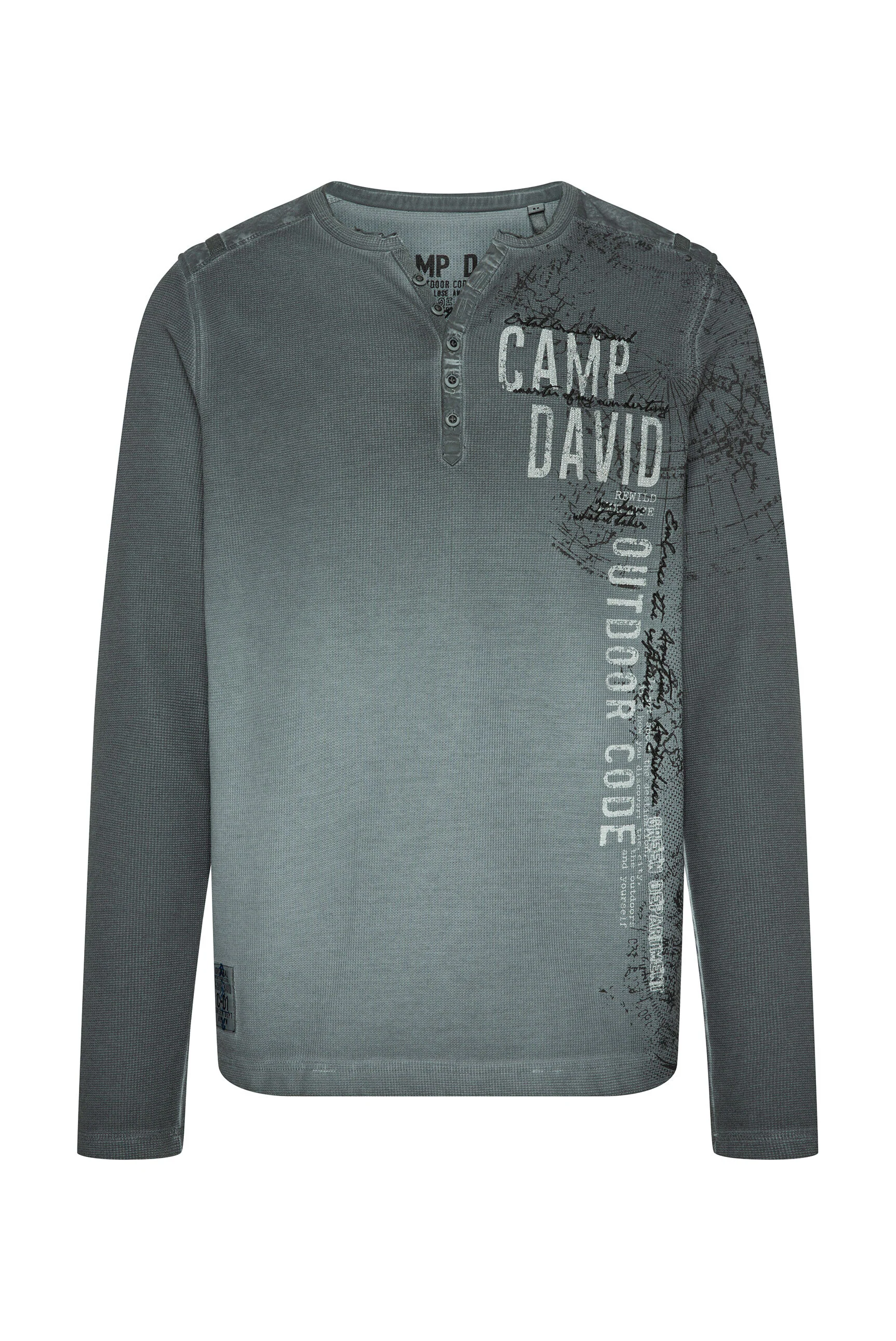 CAMP DAVID Langarmshirt, mit Used-Kanten günstig online kaufen