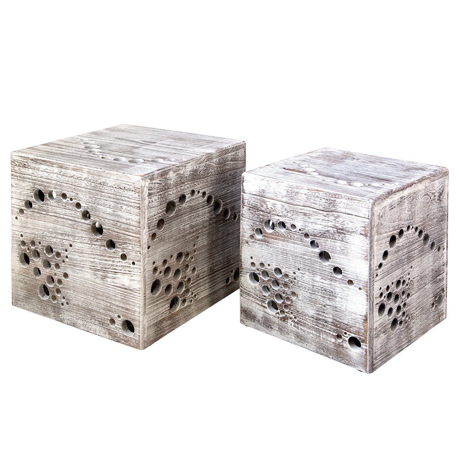 Homestyle4u Beistelltisch Hocker Beistelltisch Holz Würfel günstig online kaufen