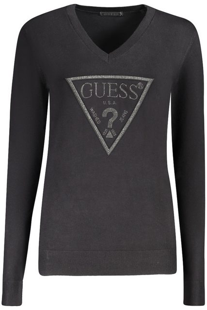 GUESS JEANS Strickpullover Eleganter Damenpullover Schwarz – V-Ausschnitt & günstig online kaufen