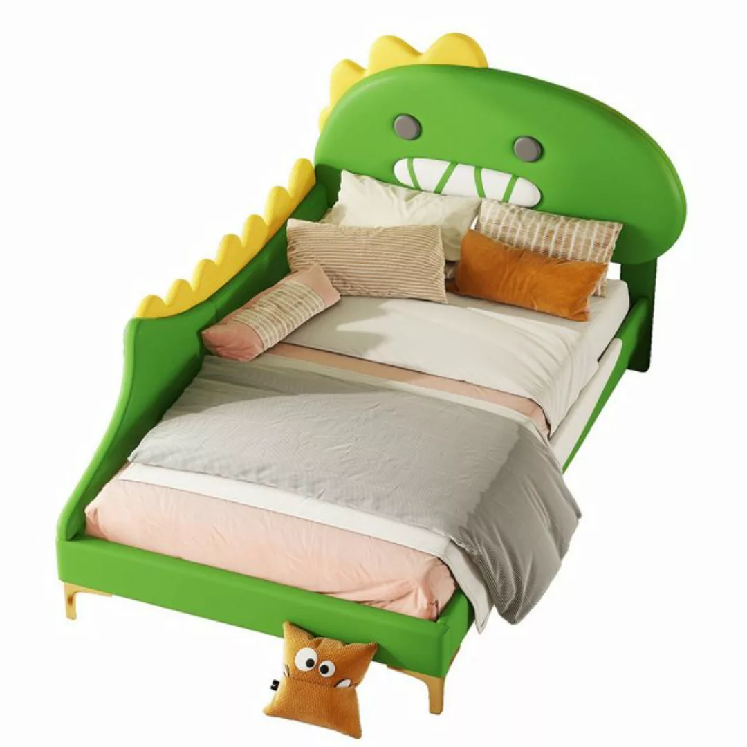 EXTSUD Kinderbett Kinderbett, Cartoon Dinosaurier Form, Flachbett, PU Mater günstig online kaufen