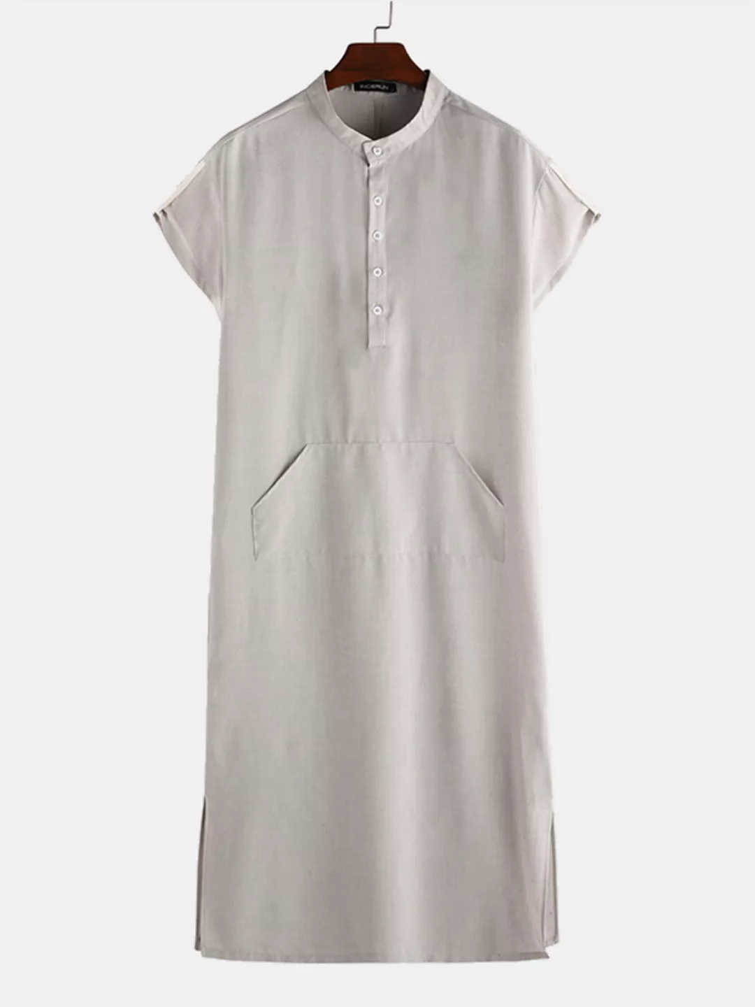 Herren Mid-East Indian Muslim Robe Kurzarm Henley Shirt günstig online kaufen