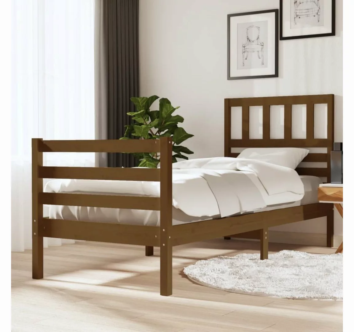 furnicato Bett Massivholzbett Honigbraun 90x200 cm günstig online kaufen