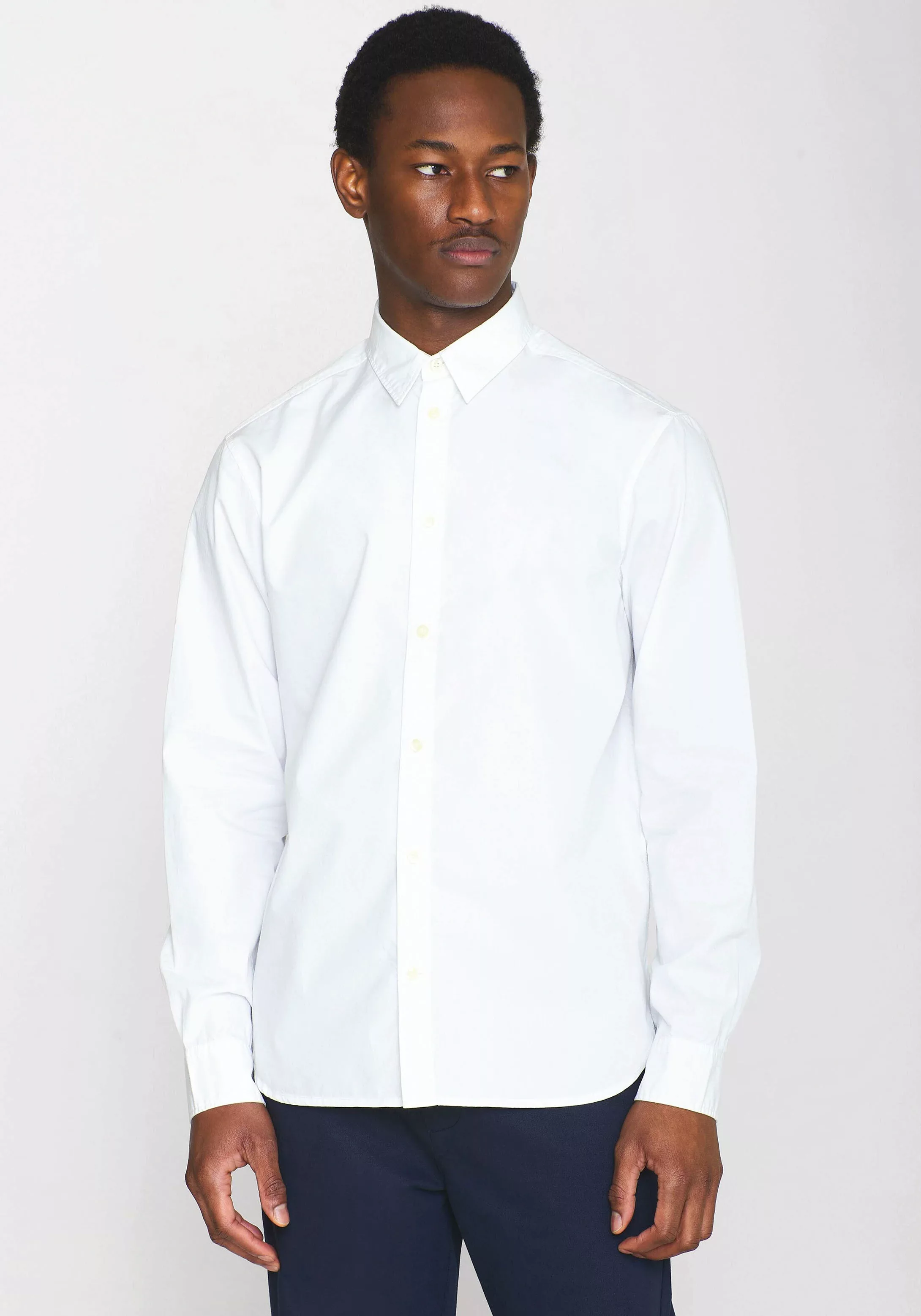KnowledgeCotton Apparel Langarmhemd ALF Regular Crispy Cotton Shirt günstig online kaufen