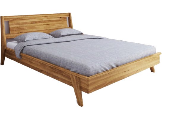 Natur24 Einzelbett Bett Jetro 2 Sonderl. 160x190 Kernbuche massiv Holzkopft günstig online kaufen