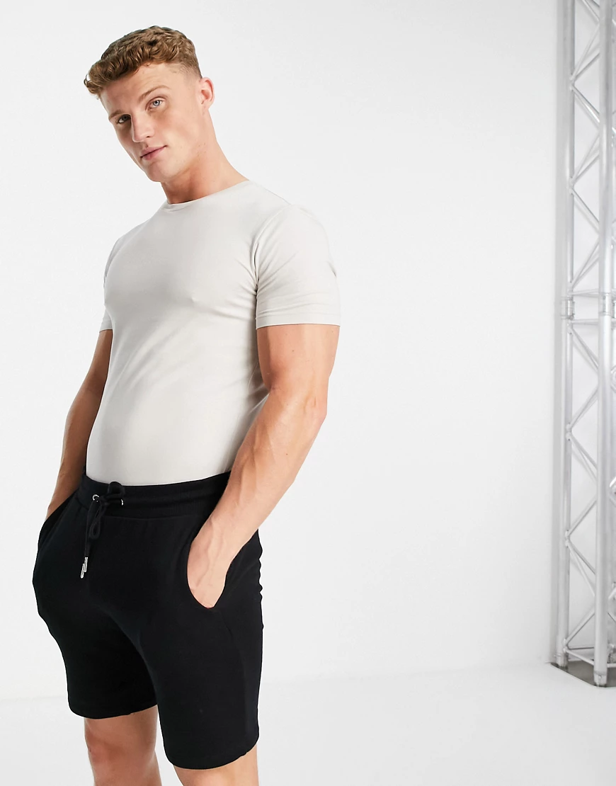 ASOS DESIGN – Muskelshirt aus Bio-Baumwollmix in Creme mit Rundhalsausschni günstig online kaufen