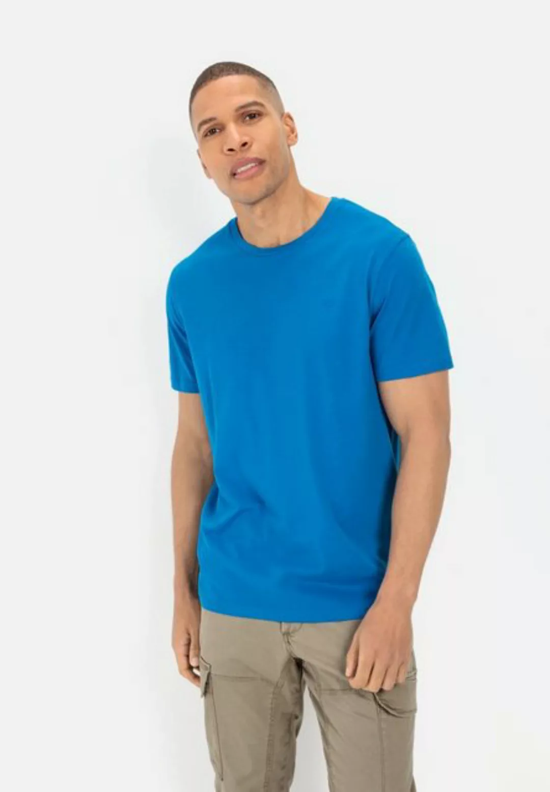 camel active T-Shirt Camel Active Herren Rundhalsshirt aus Baumwolle in ora günstig online kaufen