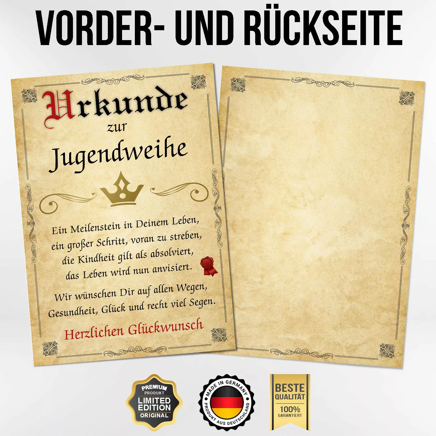 Tigerlino Poster Jugendweihe Geschenk Urkunde zur günstig online kaufen