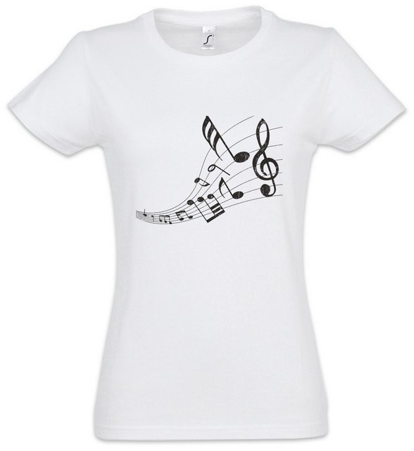 Urban Backwoods Print-Shirt Music Notes Damen T-Shirt Musiklehrer Musik Tea günstig online kaufen