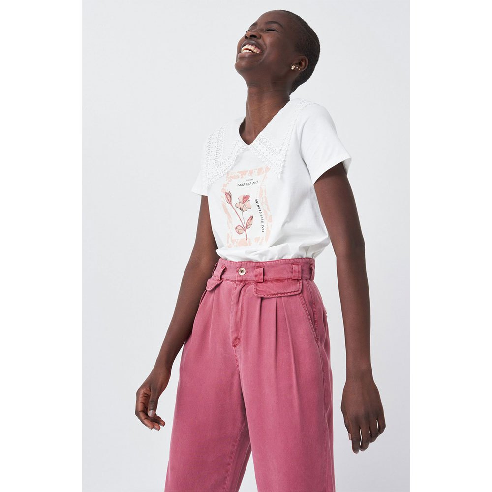 Salsa Jeans 126089-007 / Floral Graphic Kurzarm T-shirt XL Beige günstig online kaufen