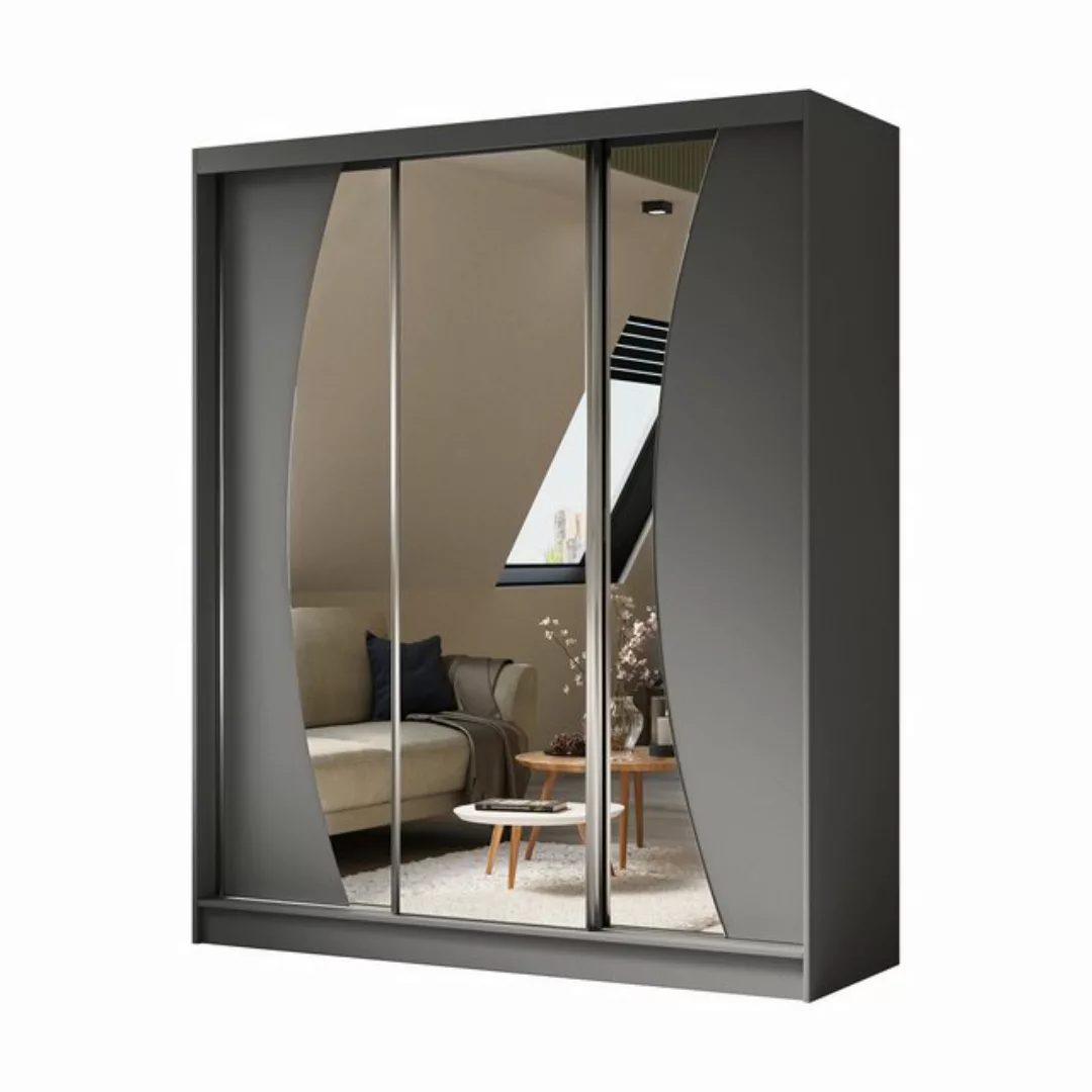 ALTDECOR Schiebetürenschrank L-VOX-022 (Kleiderschrank Aluminium-Leisten, S günstig online kaufen