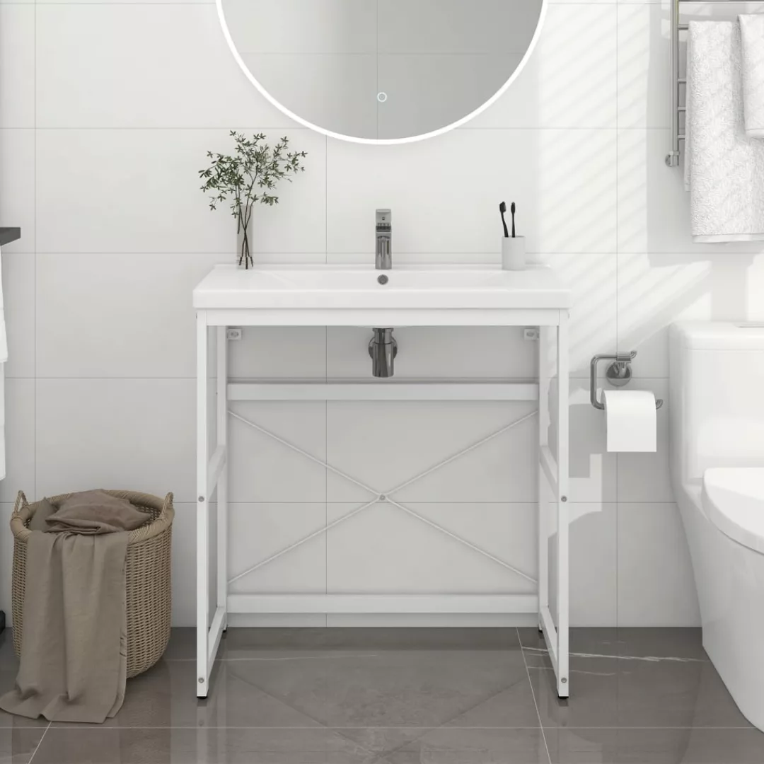 Badezimmer Waschtischgestell Weiß 79x38x83 Cm Eisen günstig online kaufen