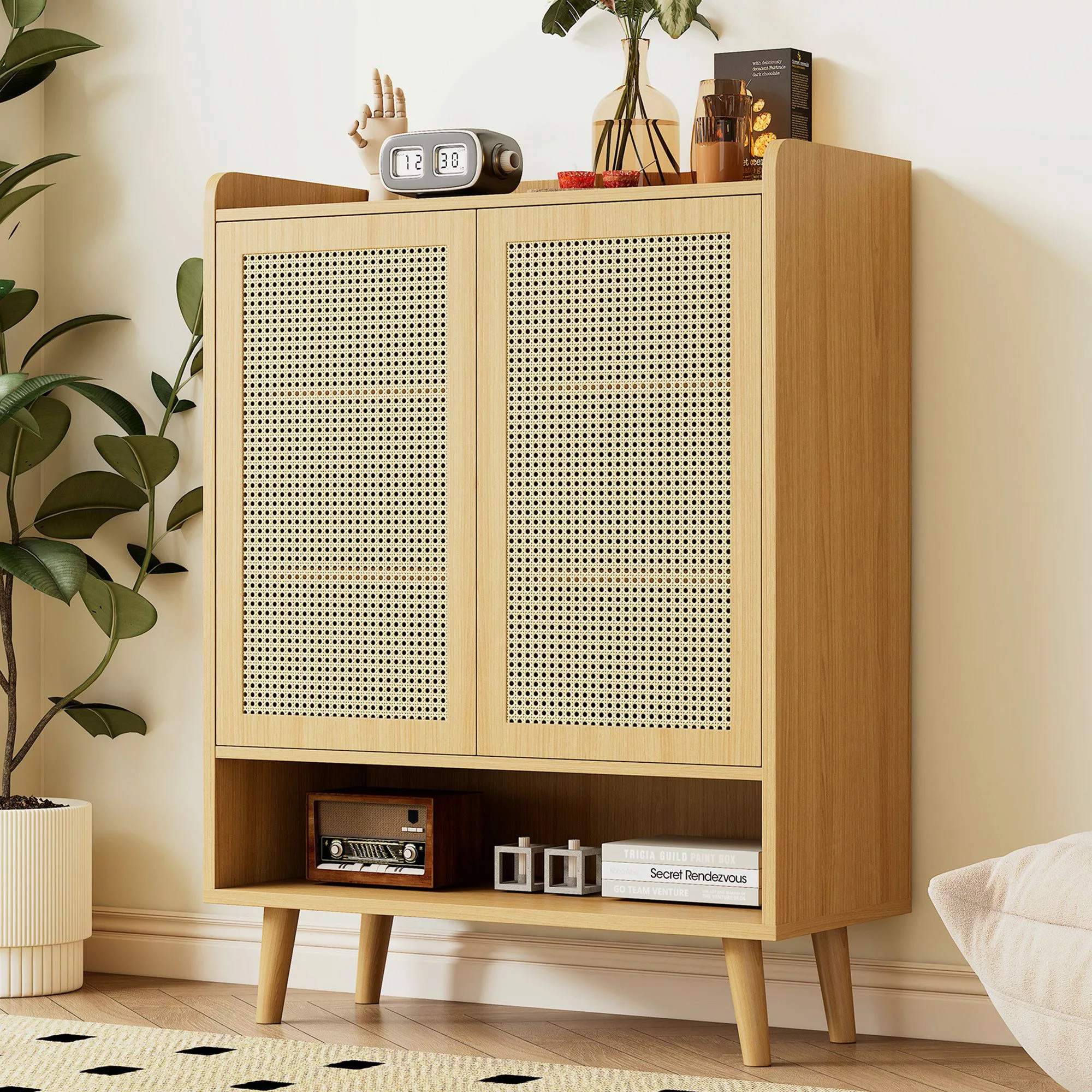 Flieks Sideboard mit 2 Rattan-Türen und günstig online kaufen