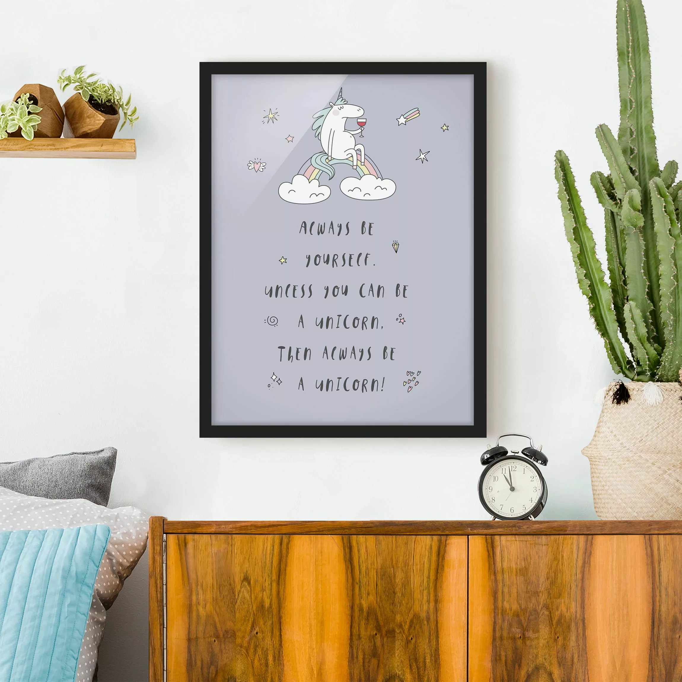 Bild mit Rahmen Spruch - Hochformat Always be yourself günstig online kaufen