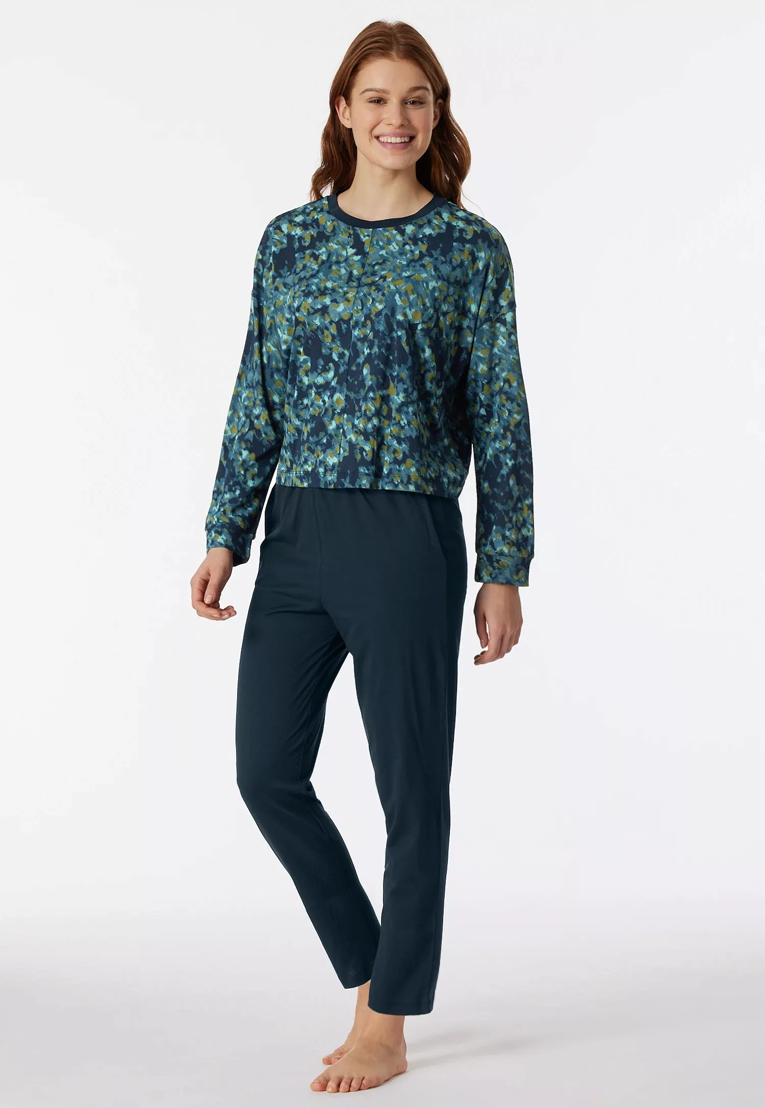 Schiesser Schlafanzug ""Modern Nightwear"", (Set, 2 tlg.), mit floralem Pri günstig online kaufen