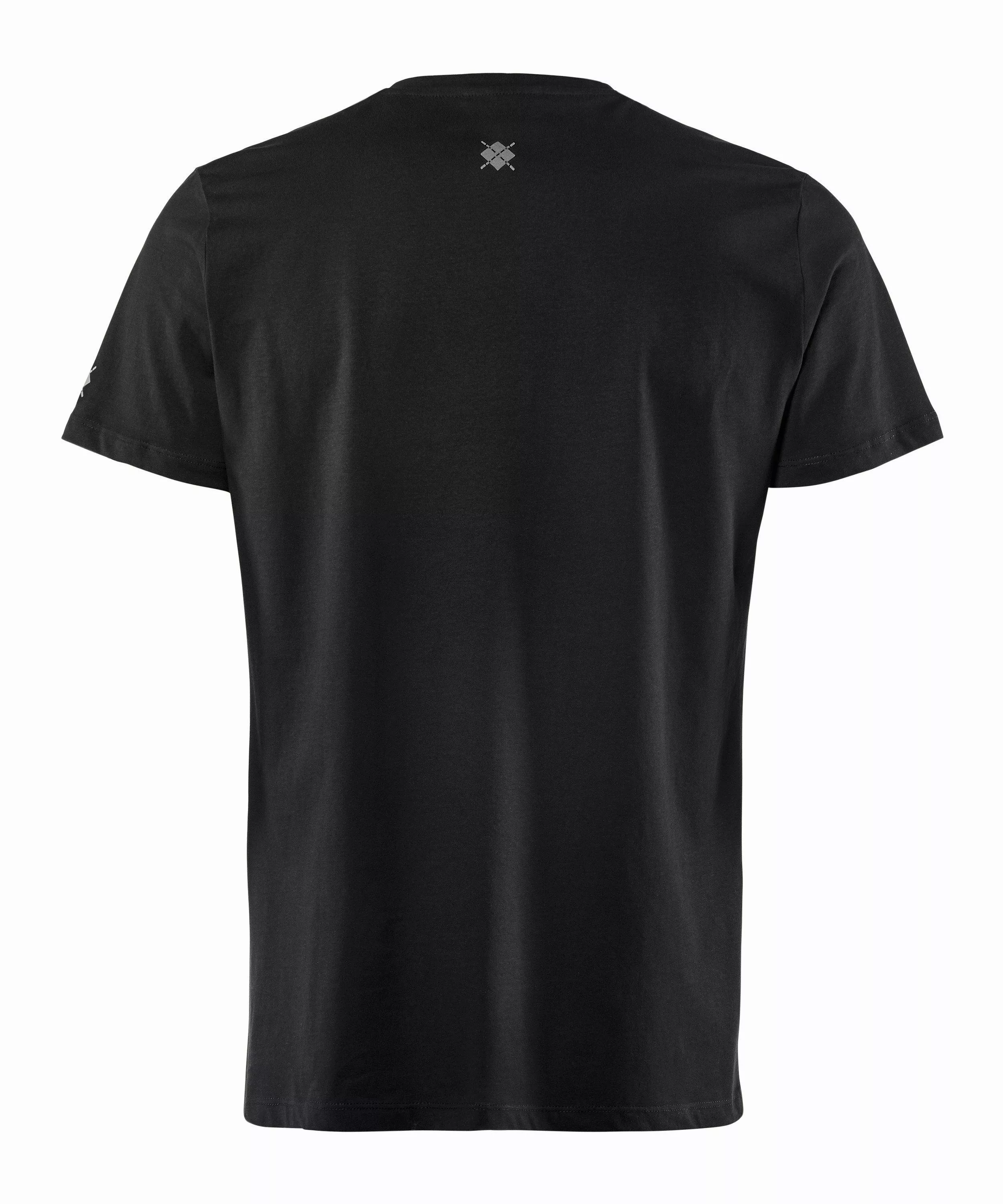 Burlington Herren T-Shirt V-Ausschnitt, L, Schwarz, Raute, Baumwolle, 21690 günstig online kaufen