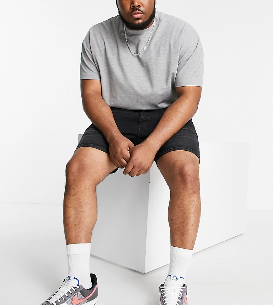 Don't Think Twice Plus – Schmal geschnittene Jeansshorts in verwaschenem Sc günstig online kaufen