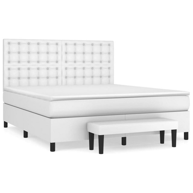 vidaXL Boxspringbett Boxspringbett mit Matratze und Fusshocker Kunstleder ( günstig online kaufen