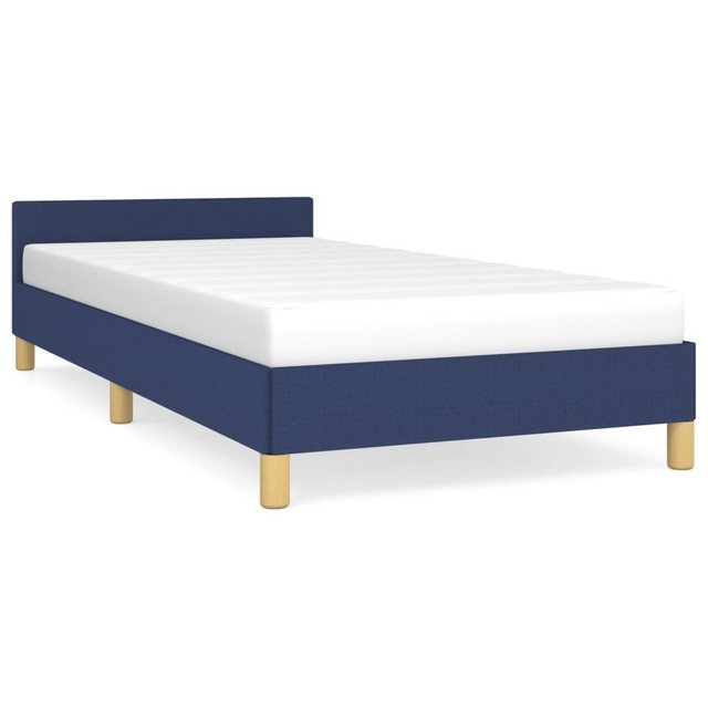 furnicato Bett Bettgestell mit Kopfteil Blau 90x200 cm Stoff günstig online kaufen