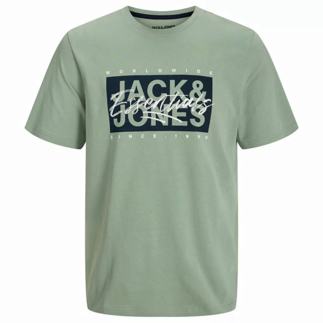 Jack & Jones Rundhalsshirt Jack&Jones XXL T-Shirt salbeigrün Frontprint JJC günstig online kaufen