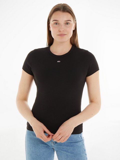 Tommy Jeans Curve T-Shirt Slim Essential Rib Große Größen günstig online kaufen